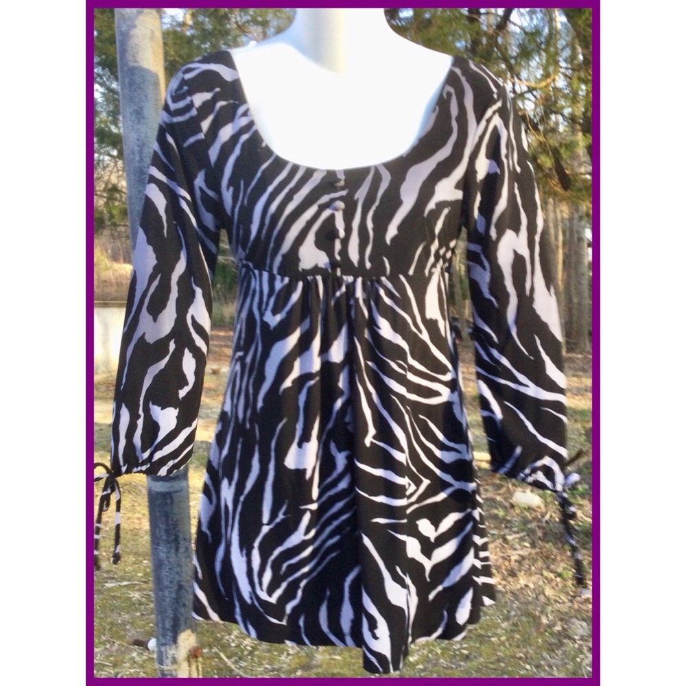Zebra Print Tunic, sz S juniors